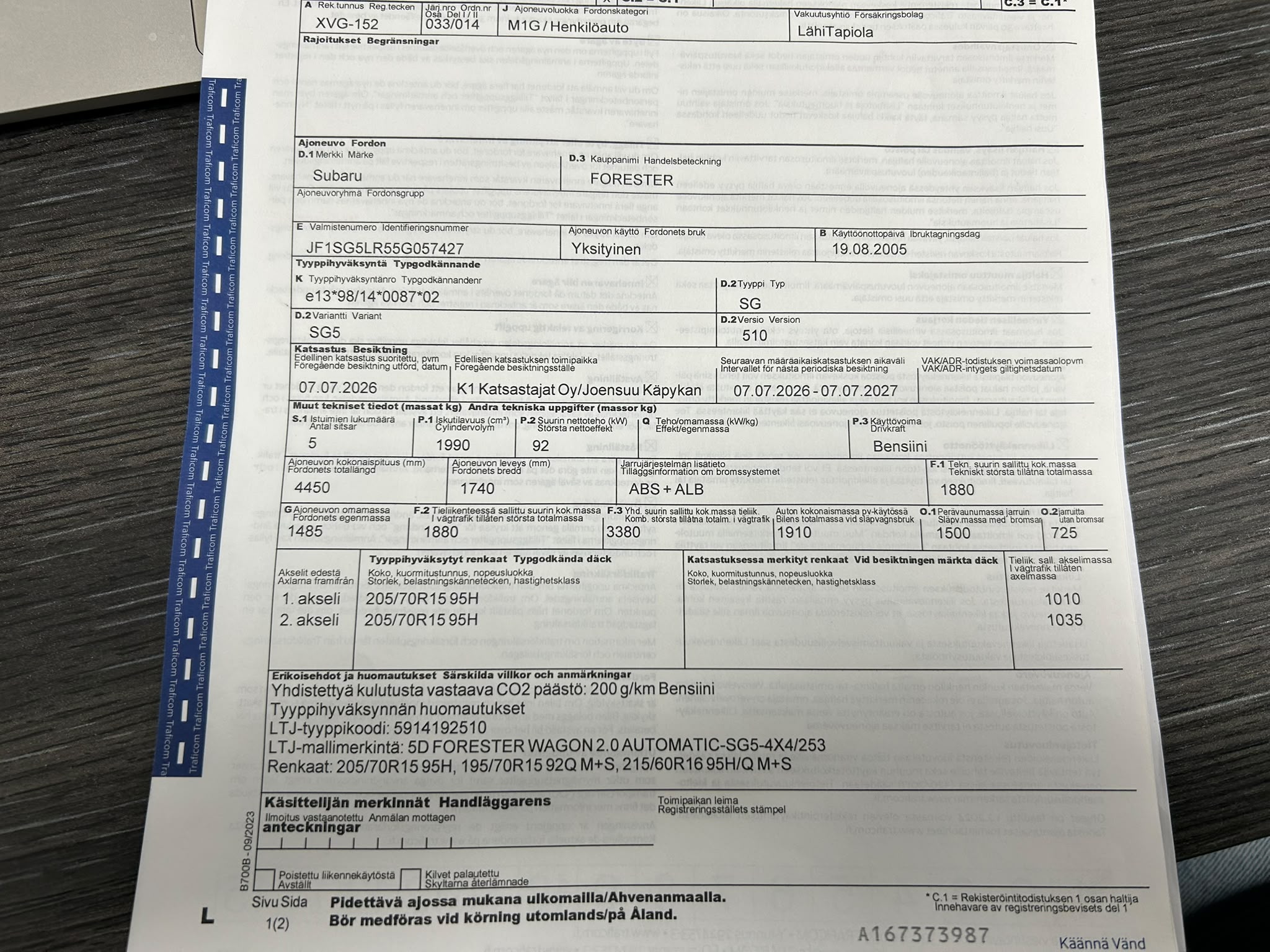 
								Subaru Forester 2,0 AWD Wagon AT full									